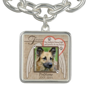 Forever Loved Angel Wings Pet Sympathy Custom Bracelet