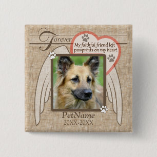 Forever Loved Angel Wings Pet Sympathy Custom Button