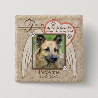 Forever Loved Angel Wings Pet Sympathy Custom Button