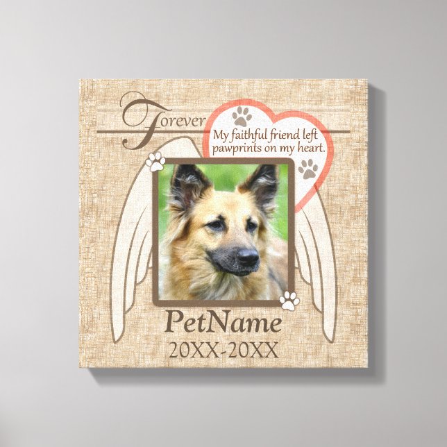 Forever Loved Angel Wings Pet Sympathy Custom Canvas Print (Front)