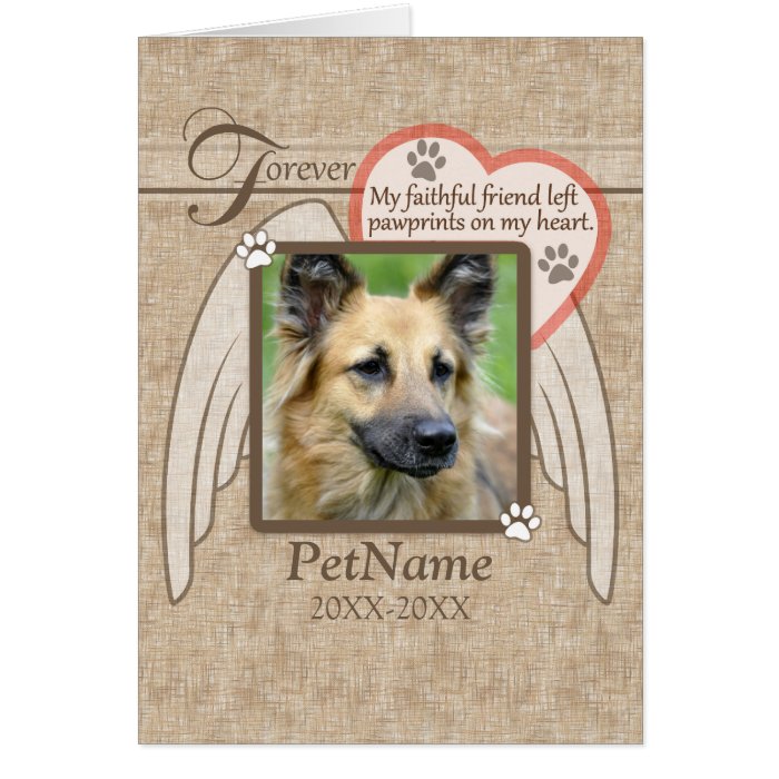 Forever Loved Angel Wings Pet Sympathy Custom Greeting Card