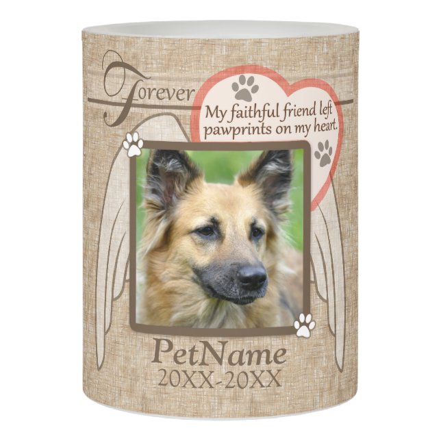 Forever Loved Angel Wings Pet Sympathy Custom Flameless Candle (Front)