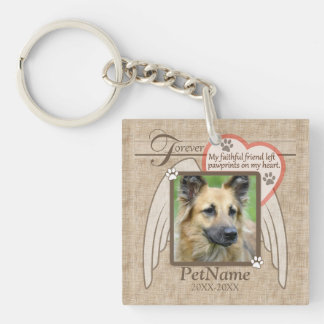 Forever Loved Angel Wings Pet Sympathy Custom Keychain