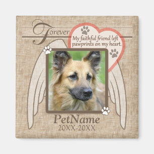 Forever Loved Angel Wings Pet Sympathy Custom Magnet
