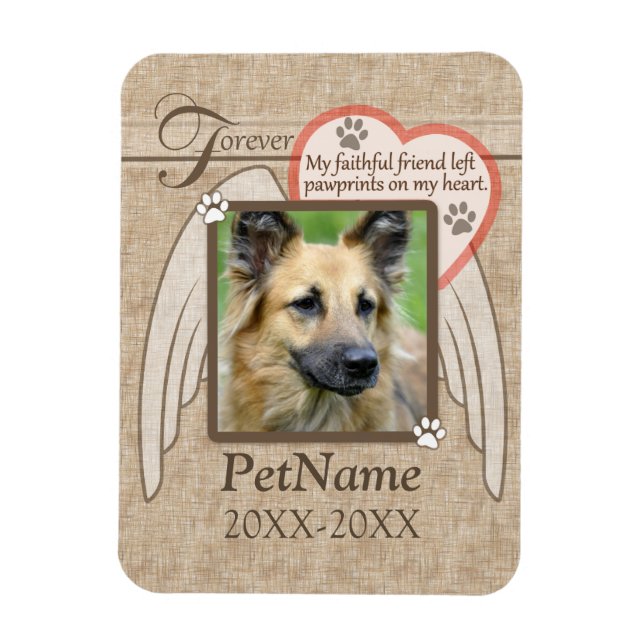Forever Loved Angel Wings Pet Sympathy Custom Magnet (Vertical)