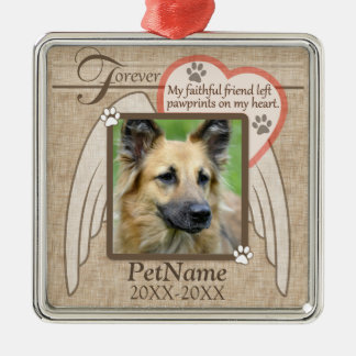Forever Loved Angel Wings Pet Sympathy Custom Metal Ornament