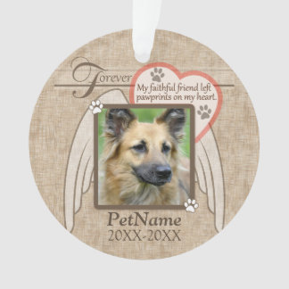 Forever Loved Angel Wings Pet Sympathy Custom Ornament