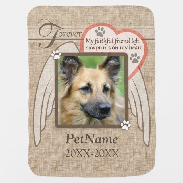 Forever Loved Angel Wings Pet Sympathy Custom Swaddle Blanket (Front)
