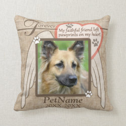 Forever Loved Angel Wings Pet Sympathy Custom Throw Pillow