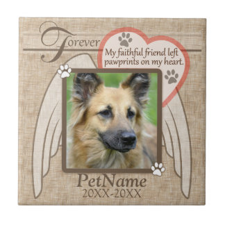 Forever Loved Angel Wings Pet Sympathy Custom Tile