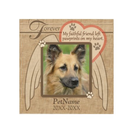Forever Loved Angel Wings Pet Sympathy Custom Wood Wall Decor