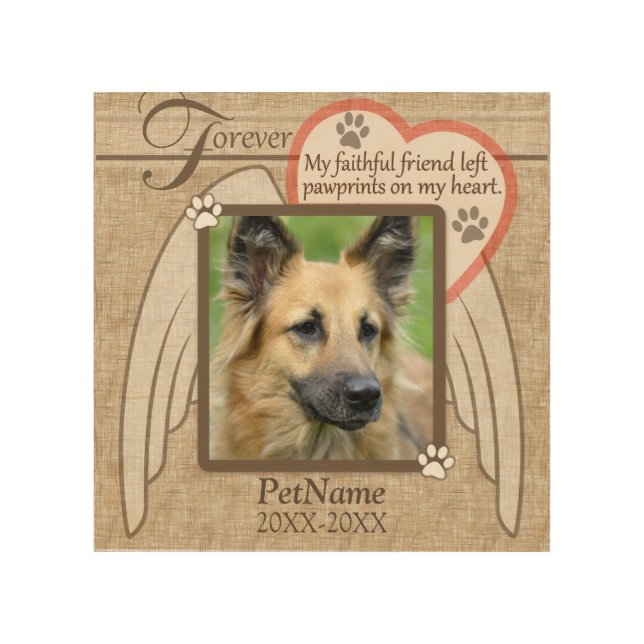 Forever Loved Angel Wings Pet Sympathy Custom Wood Wall Decor (Front)
