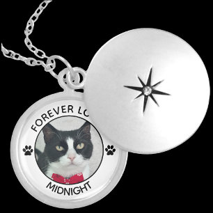 Forever Loved Cat Memorial Locket White Necklace