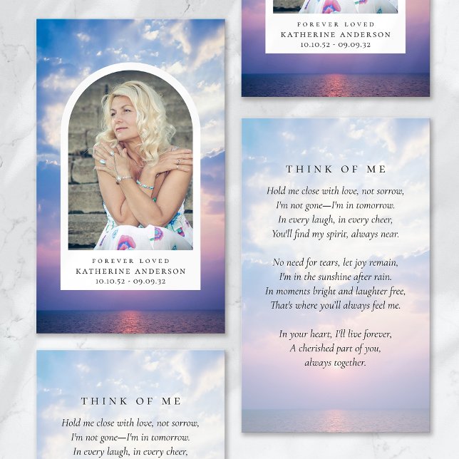 Forever Loved Clouds Sunset Memorial Card (Creator Uploaded)