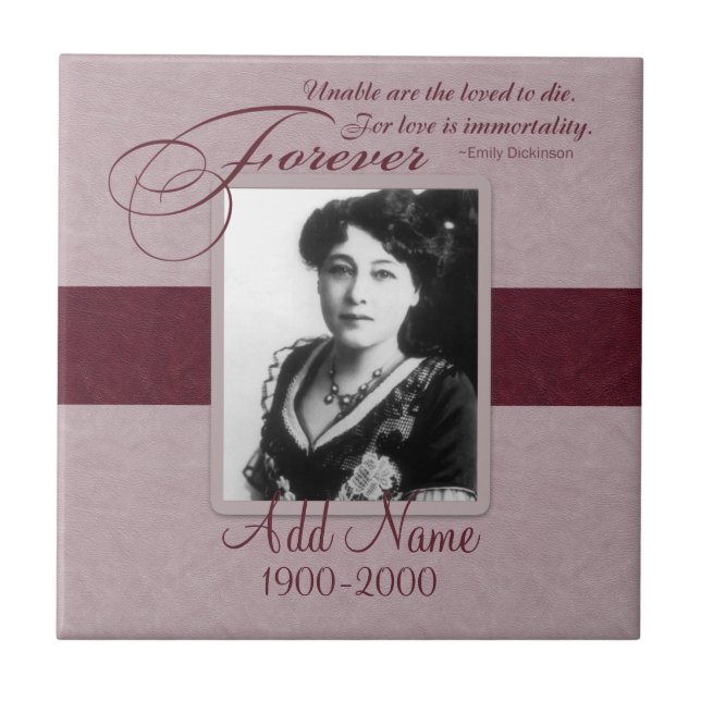 Forever Loved Custom Memorial Ceramic Tile (Front)