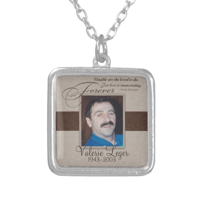 Forever Loved Custom Memorial Silver Plated Necklace (Front)