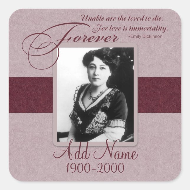 Forever Loved Custom Memorial Square Sticker (Front)