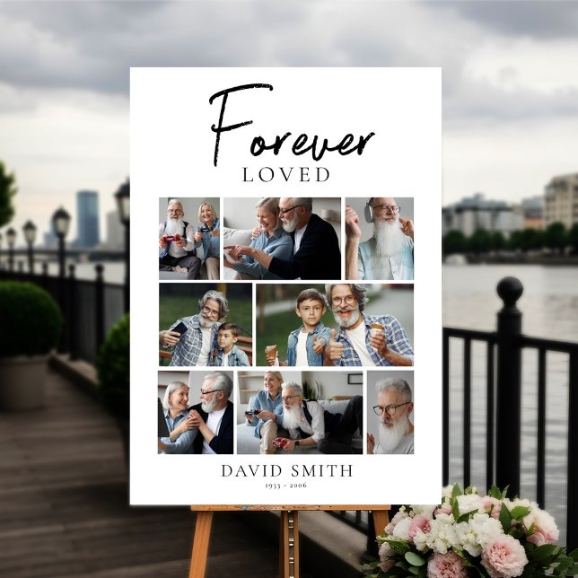 Forever Loved - Funeral Photo Collage For Father Foam Board (Forever Loved - Funeral Photo Collage For Father Foam Board, Loss Of Loved One, Loss of Husband)