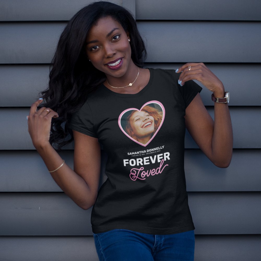 Discover Forever Loved Memorial Funeral Photo Personalized T-Shirt