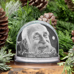 Forever Loved Modern Calligraphy Script 2 Photo Snow Globe