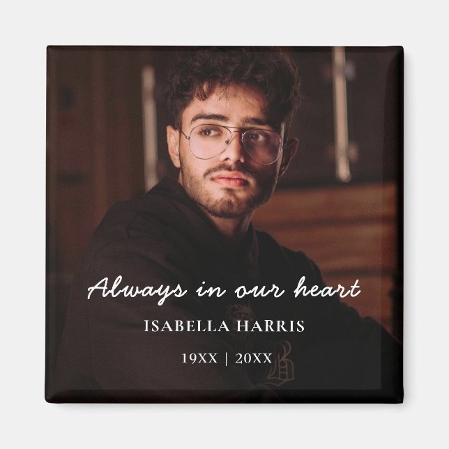 Forever Loved Modern Memorial Tribute Design Magnet (Front)