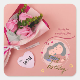 “Forever Loved Mom – Heartfelt Floral sticker 