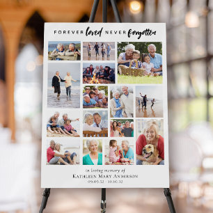 Forever Loved Never Forgotten 15 Photo Memorial Foam Board