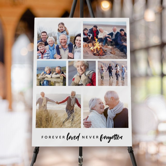 Forever Loved Never Forgotten 7 Photo Memorial Foam Board (Creator Uploaded)