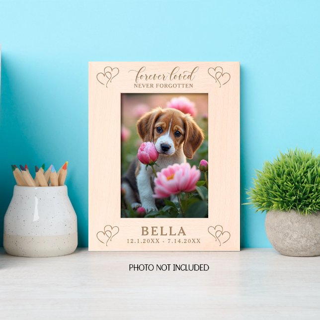 Forever Loved Never Forgotten Dog Hearts Engraved Frames (Creator Uploaded)