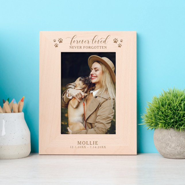 Forever Loved Never Forgotten Dog Paws Engraved Frames (Creator Uploaded)
