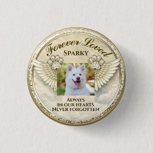 Forever Loved Paw Wings Design Button