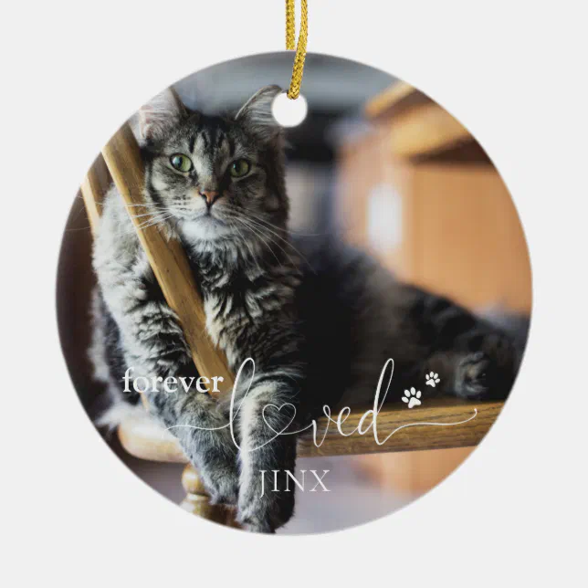 Forever Loved Pet Loss Keepsake Ceramic Ornament | Zazzle