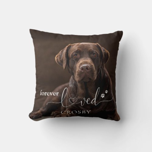 Forever Loved Pet Loss Memorial Throw Pillow