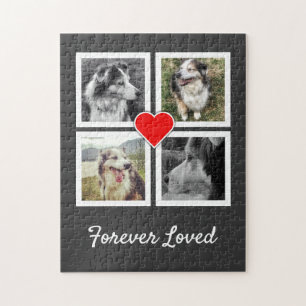 Forever Loved Pet Memorial with Photos Jigsaw Puzzle
