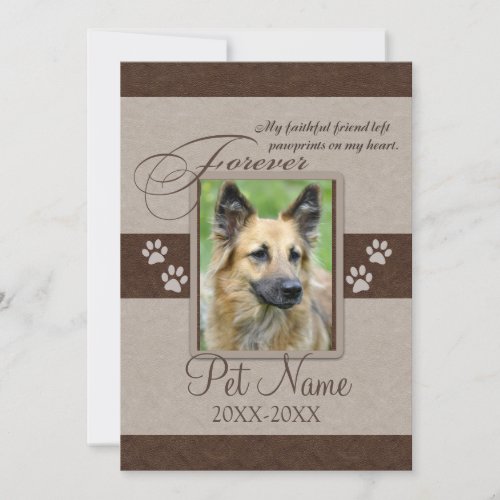 Forever Loved Pet Sympathy Card