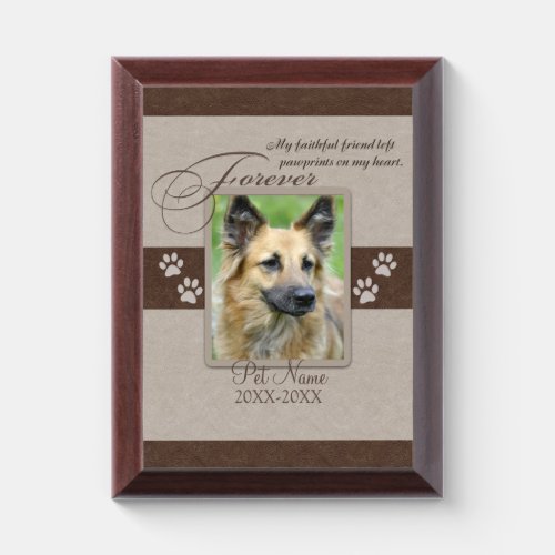 Forever Loved Pet Sympathy Custom Award Plaque