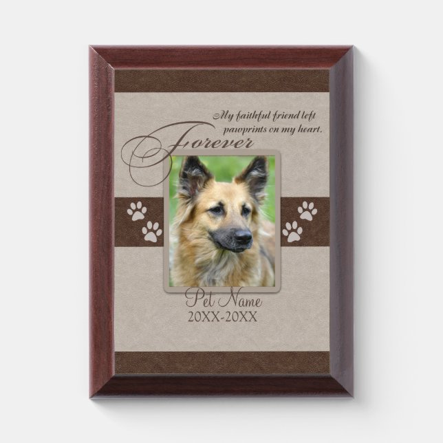 Forever Loved Pet Sympathy Custom Award Plaque (Vertical)