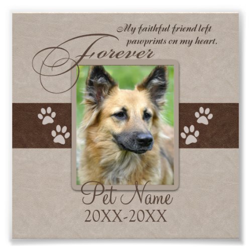 Forever Loved Pet Sympathy Custom Photo Print