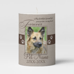 Forever Loved Pet Sympathy Pillar Candle