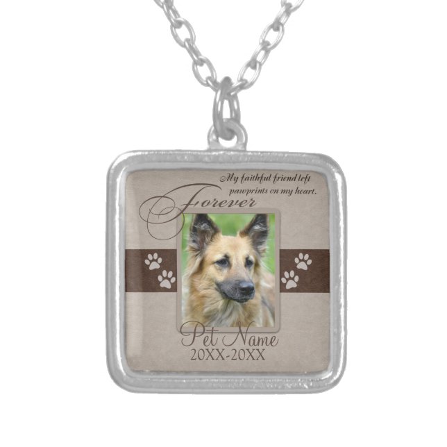 Forever Loved Pet Sympathy Silver Plated Necklace (Front)