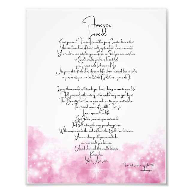 Forever Loved Pink Photo Print (Front)