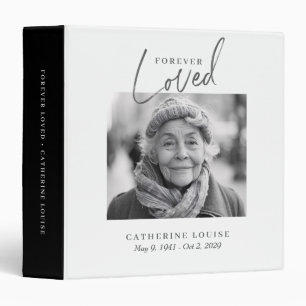 Forever Loved Script Celebration of Life Funeral 3 Ring Binder