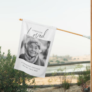 Forever Loved Script Celebration of Life Funeral House Flag