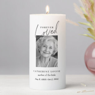 Forever Loved Script Mother Of The Bride Wedding Pillar Candle