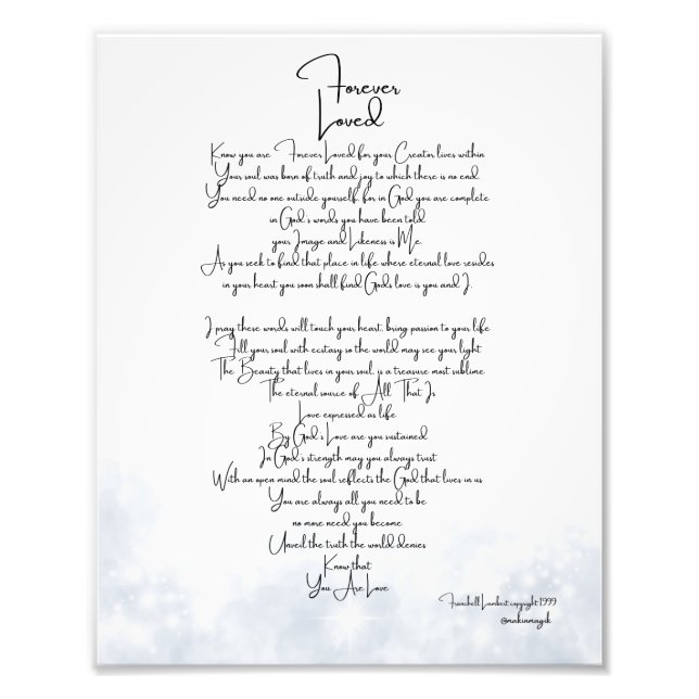 Forever Loved Soft Gray Photo Print (Front)