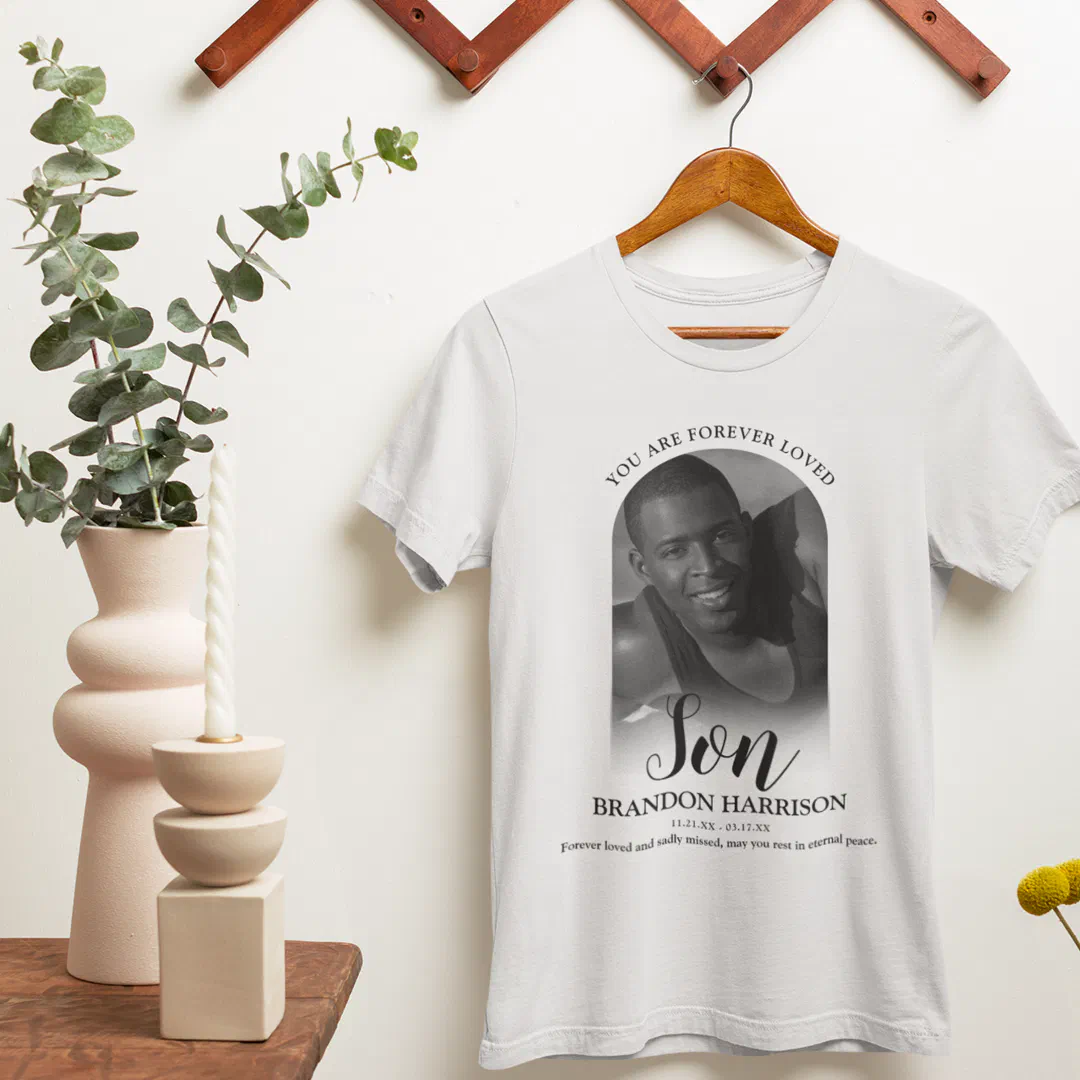 Forever Loved Son | Photo Memorial T-Shirt (Creator Uploaded)