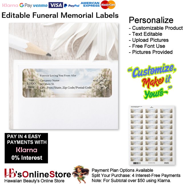 Forever Loving You From Afar Funeral Memorial  Label (Forever Loving You From Afar Funeral Memorial Label.)