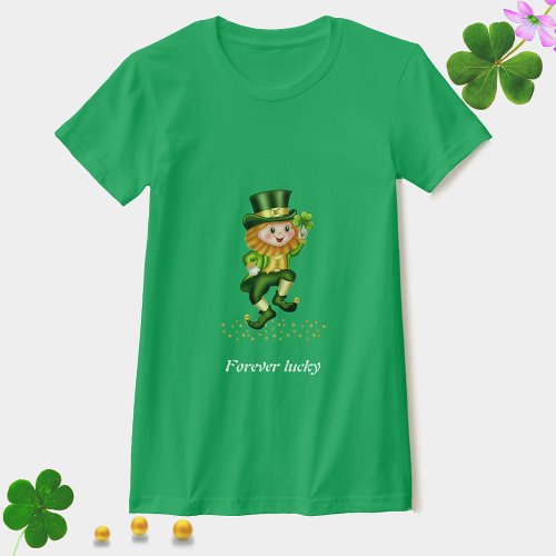 Forever Lucky Green Gnome St Patricks Day T_Shirt