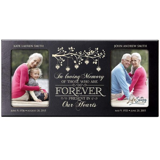 Forever Memorial Black Double Picture Frame (Front)