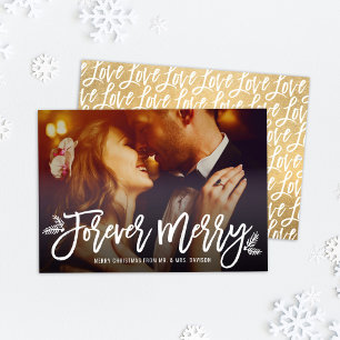 Forever Merry Gold Love Newlywed Photo